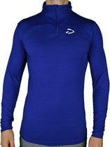 Fitness T-Shirt met Lange Mouwen en Rits | Blauw (L) - Disciplined Sports