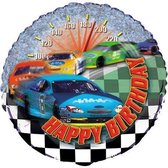 folieballon - racewagen Happy Birthday - 45 cm, leeg