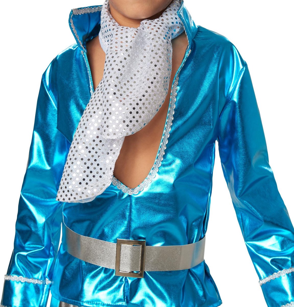 dressforfun 900501 - Déguisement pour Homme de Maître du Disco, Tenue en  Tissu brillant avec Ceinture et Foulard (XXL | No. 302401)