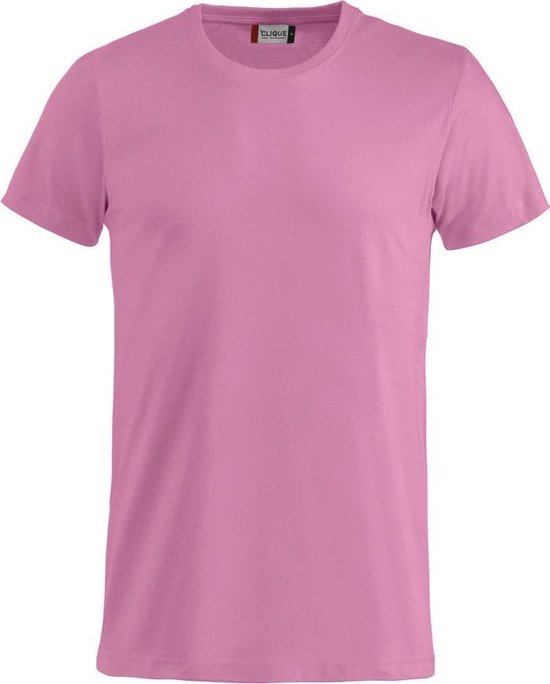 Basic-T bodyfit T-shirt 145 gr/m2 helder roze m