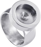 Quiges - RVS Dames Mini Munt Ring Zilverkleurig - SLSR00318 - Maat 18
