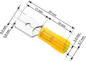 Vlakstekker Plat Geel - Insteekbreedte 6.4 mm Insteekdikte 0.8 mm - 100 Stuks