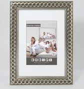 Fotolijst Hout - 50x60 cm - Gevlochten Zilver - Ornament - Wissellijst - Fotokader met Helder Glas