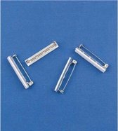 Broche Speld met zelfklevend Foamtape - 38mm - Zilver. Nickelfree. 4 ZAKJES a 4 STUKS. [ 16 STUKS ]