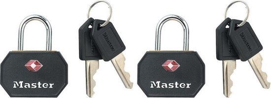 MasterLock Lot de 2 cadenas TSA noir Key Alike 4681EURTBLK