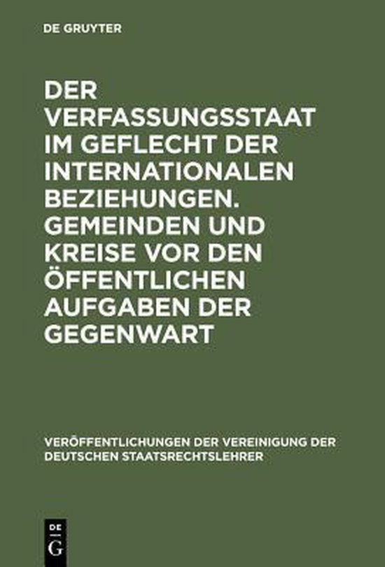 Veröffentlichungen Der Vereinigung Der Deutschen Staatsrech ... - cover