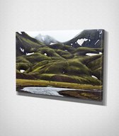 Mountains In Iceland Covered With Moss Canvas - 100 x 70 cm