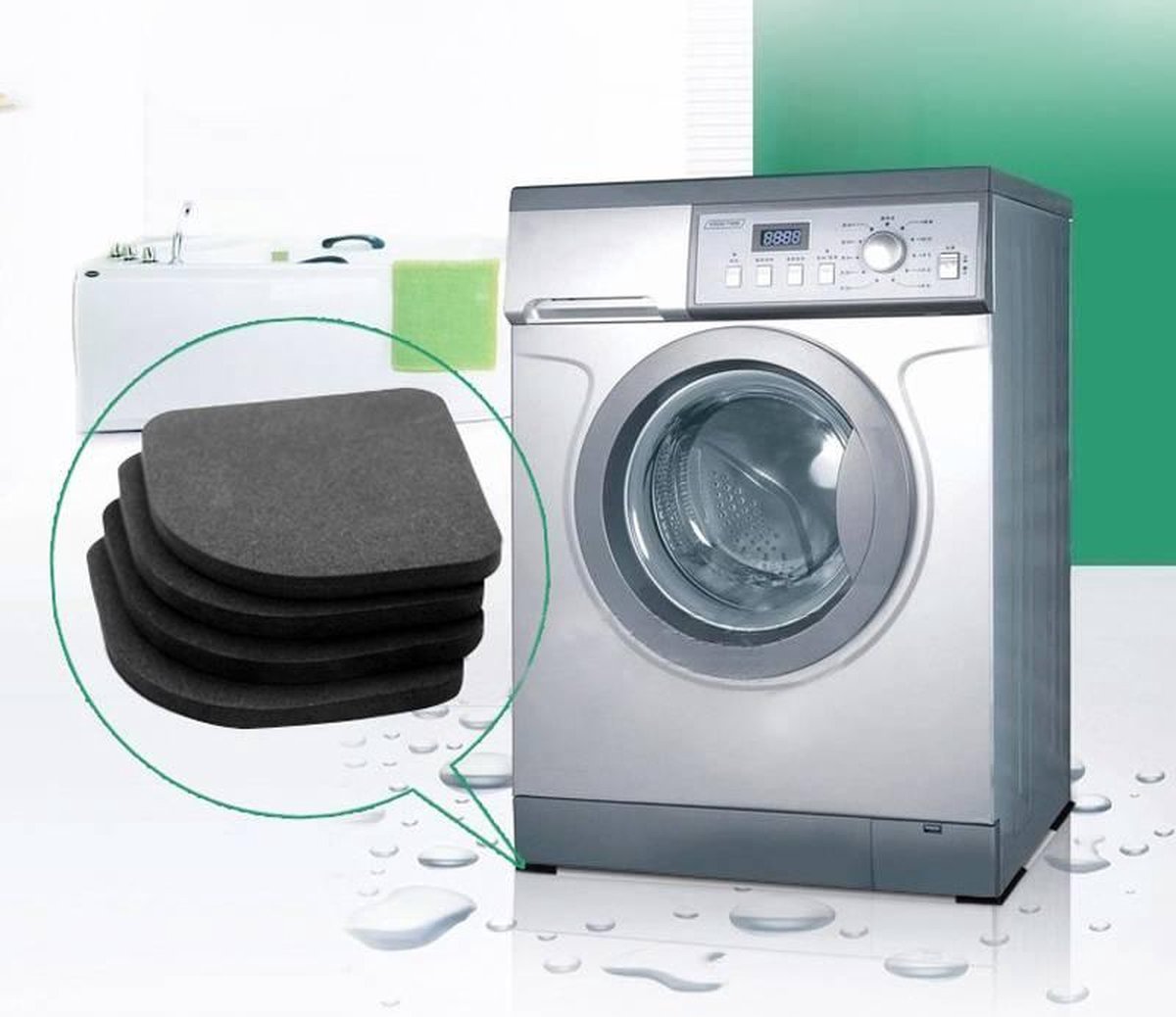 Trillingsdempers - anti trillingsmat - wasmachine - anti trilmat wasmachine 4 stuks... bol.com