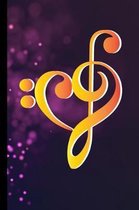 Watercolor Rainbow Heart Bass Clef