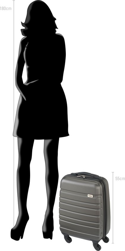 Princess Traveller Singapore Handbagage koffer 55 cm - Antraciet - Princess Traveller