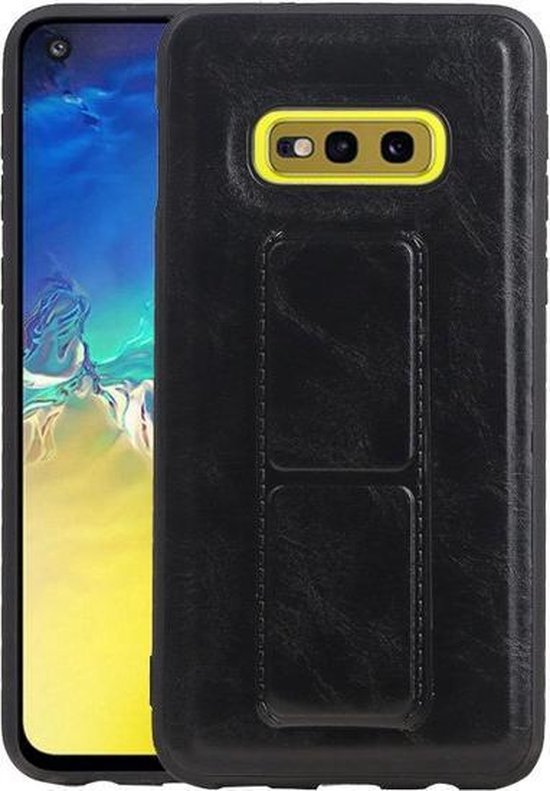 Grip Stand Hardcase Backcover voor Samsung Galaxy S10E Zwart