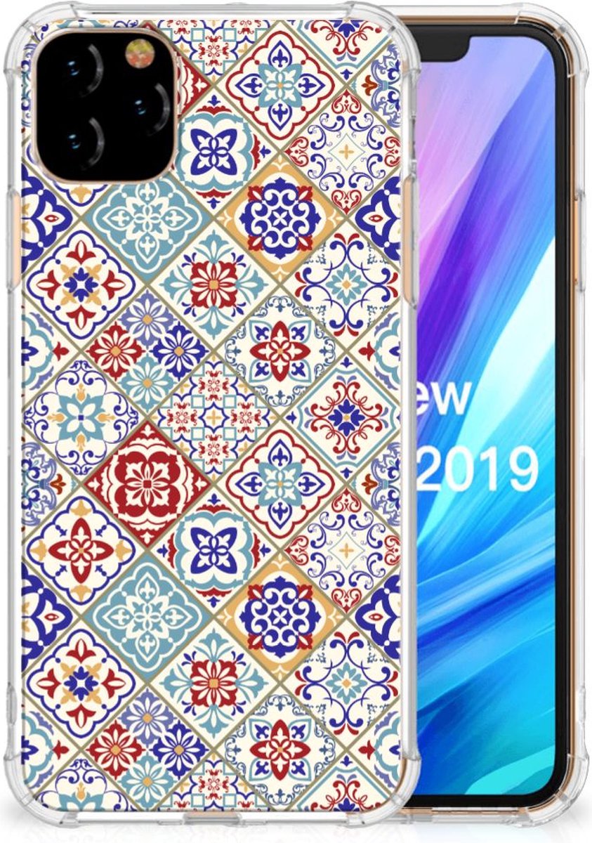 Apple iPhone 11 Pro Max Anti-Shock Hoesje Tiles Color