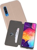 Slim Folio Case - Book Case Telefoonhoesje - Folio Flip Hoesje - Geschikt voor Samsung Galaxy A50 - Goud