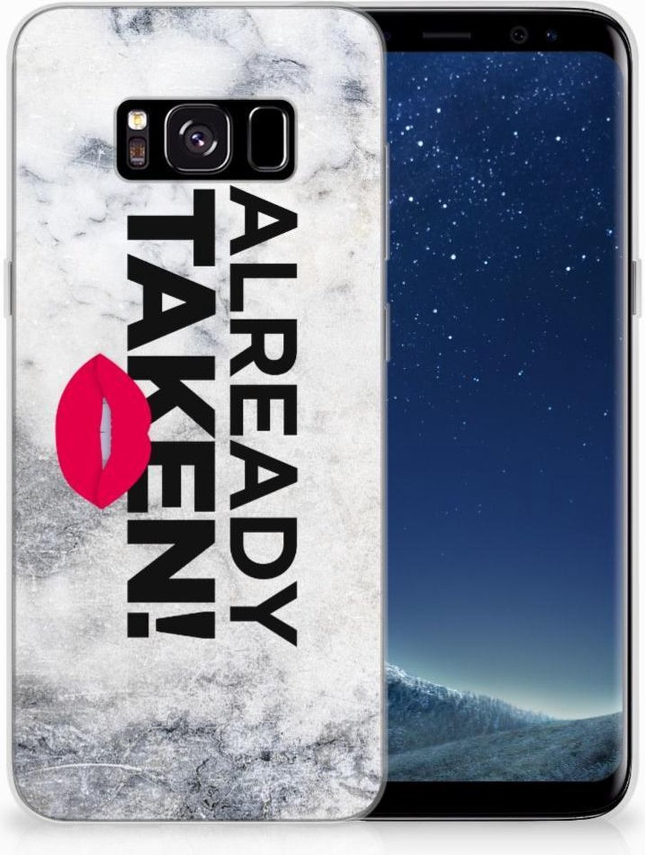 Back Cover voor Samsung Galaxy S8 Siliconen hoesje met naam Already Taken White