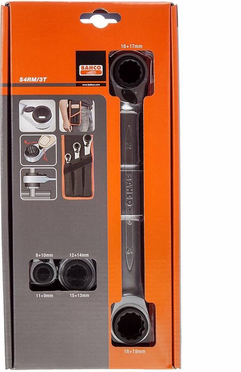 BAHCO 6712R dopsleutelset, 12-delig, metalen doos 1/4