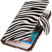 Mobieletelefoonhoesje.nl - iPhone 6 Plus / 6s Plus Hoesje Zebra Bookstyle Wit