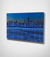 Chicago Skyline Canvas - 100 x 70 cm - Steden - Schilderij - Canvas - Slaapkamer - Wanddecoratie  - Slaapkamer - Foto op canvas