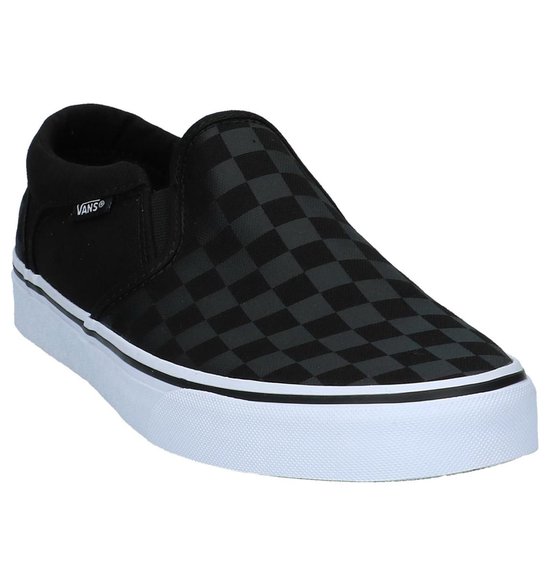 vans black asher slip on