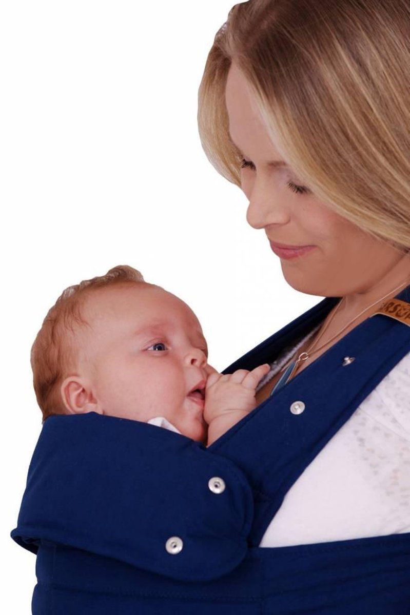 Marsupi Blauw Blue Ocean draagzak met klittenband sluiting voor het dragen van uw baby.