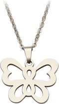 RVS Vlinder infinity hanger met ketting
