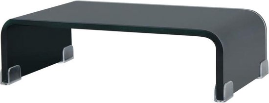 vidaXL-Tv-meubel/monitorverhoger-zwart-40x25x11-cm-glas
