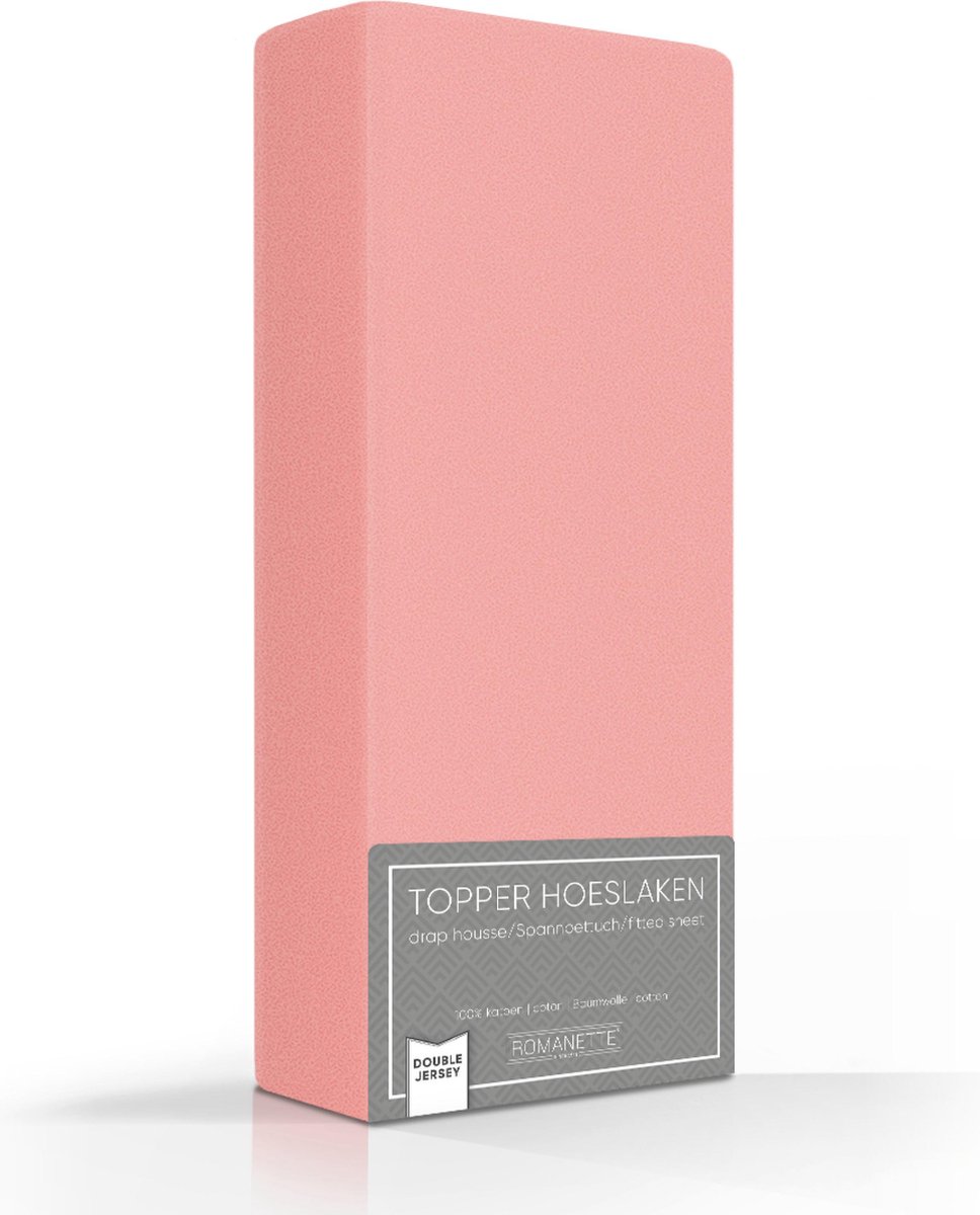 Comfortabele Dubbel Jersey Topper Hoeslaken Roze | 100x210| Heerlijk Zacht | Extra Dikke Kwaliteit