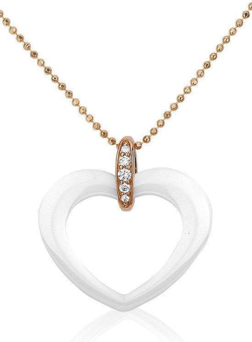 Montebello Ketting Palawan - 925 Zilver Roséverguld - Hart - Ø30mm - 45cm
