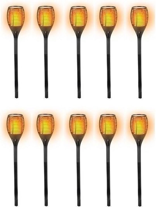 Uitgebreid Annoteren Datum 10x Solar LED tuinfakkels zwart 77 cm - Tuinverlichting/tuindecoratie led  fakkels | bol.com