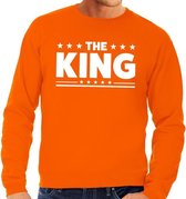 Oranje The King vlag sweater / trui heren - Oranje Koningsdag kleding M