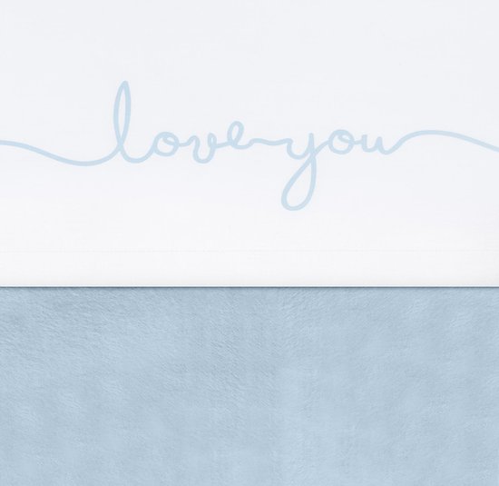 Jollein Love you Laken - 120x150cm - wit met soft blue tekst