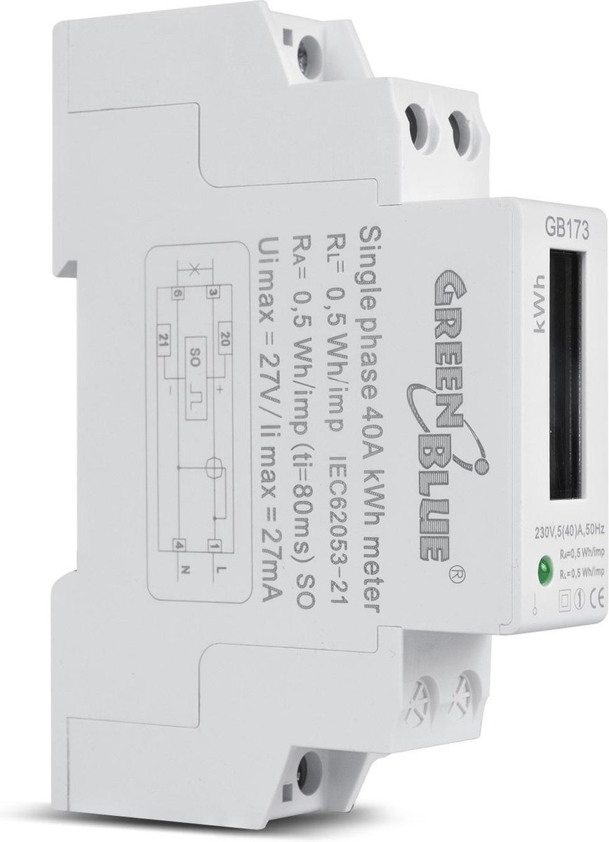 Elektronische wattmeter GreenBlue GB173 - voor zowel privé als handel / industrie