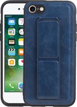 Grip Stand Hardcase Backcover - Telefoonhoesje - Achterkant Hoesje - Geschikt voor iPhone SE 2020 / iPhone 8 / iPhone 7 - Blauw