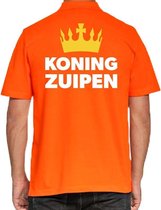 Koningsdag poloshirt / polo t-shirt Koning Zuipen oranje heren - Koningsdag kleding/ shirts L