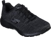 Skechers Flex Appeal 3.0 High Tides Dames Sneakers - Black/Charcoal - Maat 40