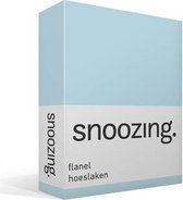 Snoozing - Flanel - Hoeslaken - Eenpersoons - 90x220 cm - Hemel