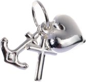 Lucardi Dames Zilveren hanger geloof, hoop, liefde - Hanger - 925 Zilver - Zilverkleurig