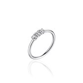 Infinitois - I06R003 - Ring - 3x Zirkonia stenen - 3mm Breed - Maat 48 - Gerhodineerd  Zilver 925