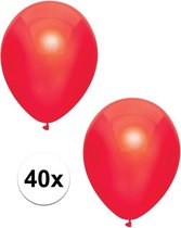 40x Rode metallic ballonnen 30 cm - Feestversiering/decoratie ballonnen rood