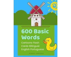 600 Basic Words Cartoons Flash Cards Bilingual English Portuguese
