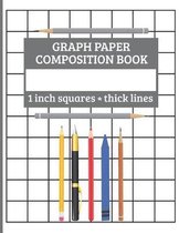 Graph Paper Composition Book, 1 inch square - thick lines