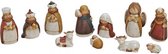 Céramique de groupe de Noël avec mini-figurines set 9 pièces