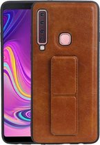 Grip Stand Hardcase Backcover voor Samsung Galaxy A9 (2018) Bruin