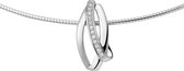 The Jewelry Collection Hanger Zirkonia Poli/mat - Zilver