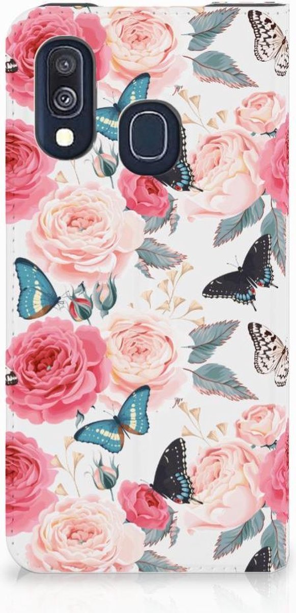 Samsung Galaxy A40 Smart Cover Butterfly Roses