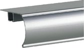Aluminium gordijnkaprail Laura zilver geanodiseerd 150cm: gordijnrail en gordijnkap in één!