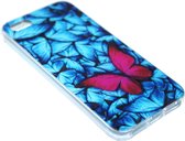 Rood vlinder hoesje siliconen Geschikt voor iPhone 5/ 5S/ SE