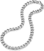 Edelstaal - collier - dames - heren - gourmet schakel 10mm.