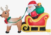 Christmas Gifts opblaasfiguur - kerstman in slee met rendier - verlichting - 180 cm