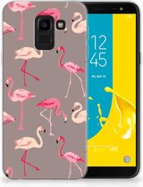 Geschikt voor Samsung Galaxy J6 2018 Uniek TPU Hoesje Flamingo