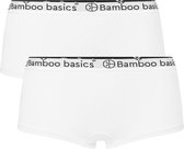 Bamboo Basics - 2-Pack Dames Bamboe Hipsters Iris – Wit - Maat M